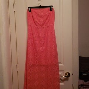 Strapless maxi dress